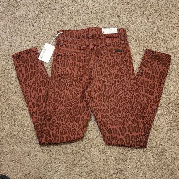Joes Jeans Rust Colored Cheetah Print the Charlie High Rise skinny Ankle Jean 24 - Picture 8 of 8